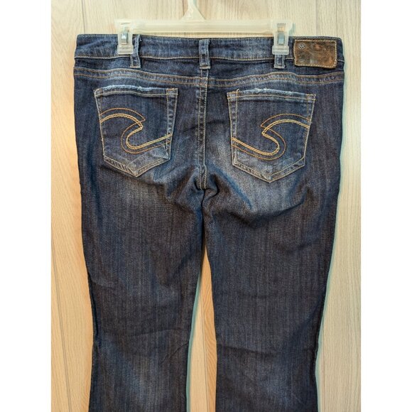 Silver Jeans Frances 18" Bootcut Flare Size Womens 33x33 Low Rise Dark Wash - Picture 5 of 11